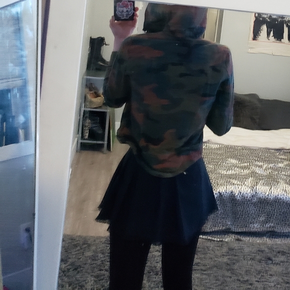 army print hooded jacket - Picture 2 of 6